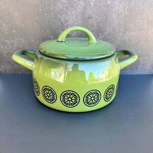 Mid Century Modern Enamel Saucier/Fondue Pot